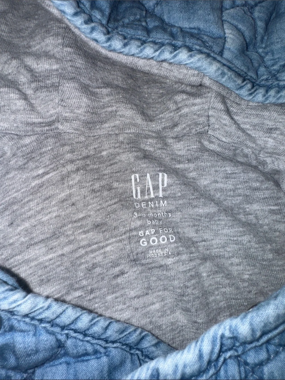 GAP Quilted Hooded Baby Footed One-Piece - Light Blue